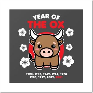 Year of the Ox 2021 Cute Kawaii Design Posters and Art